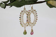 Load image into Gallery viewer, Watermelon Ellipse Earrings
