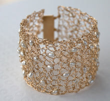 Load image into Gallery viewer, Pearl Crochet Bracelet
