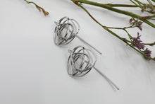 Load image into Gallery viewer, Wire Flower Stem Earrings
