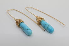 Load image into Gallery viewer, Turquoise Drop Earrings
