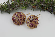 Load image into Gallery viewer, Gold Rhodolite Earrings
