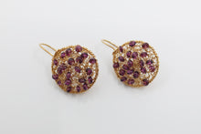 Load image into Gallery viewer, Gold Rhodolite Earrings
