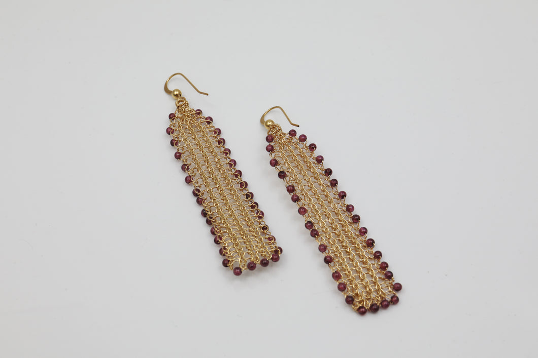 Rhodolite Rectangle Earrings