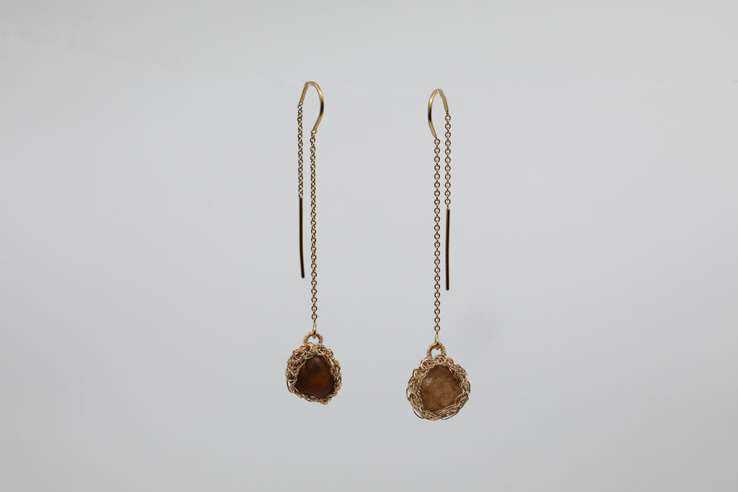 Raw Citrine Drop Earrings