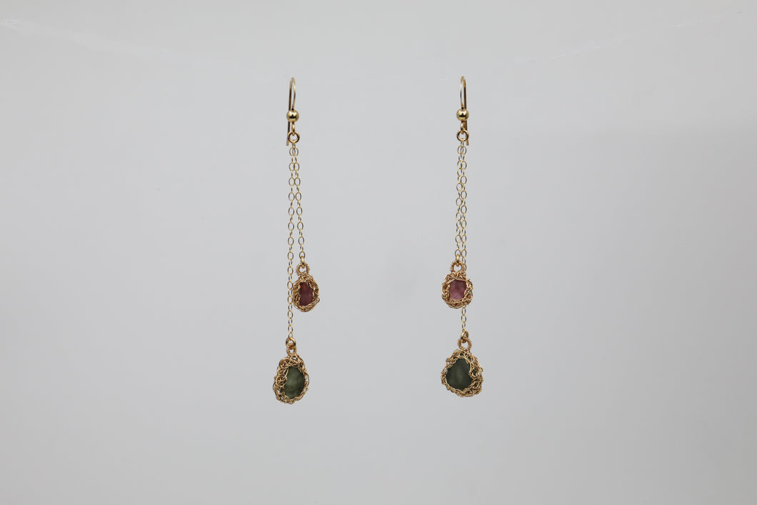 Raw Tourmaline Earrings