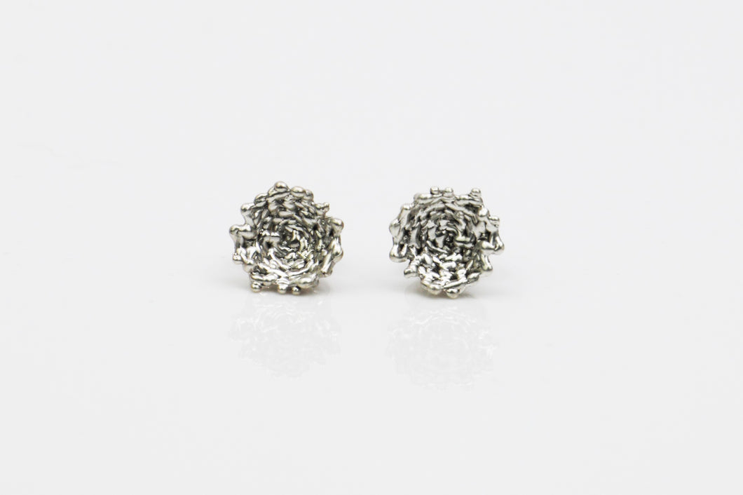 Silver Dotted Stud Earrings