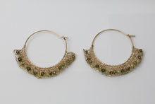 Load image into Gallery viewer, Green Zircon Loop Earrings
