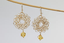 Load image into Gallery viewer, Citrine Flower Earrings
