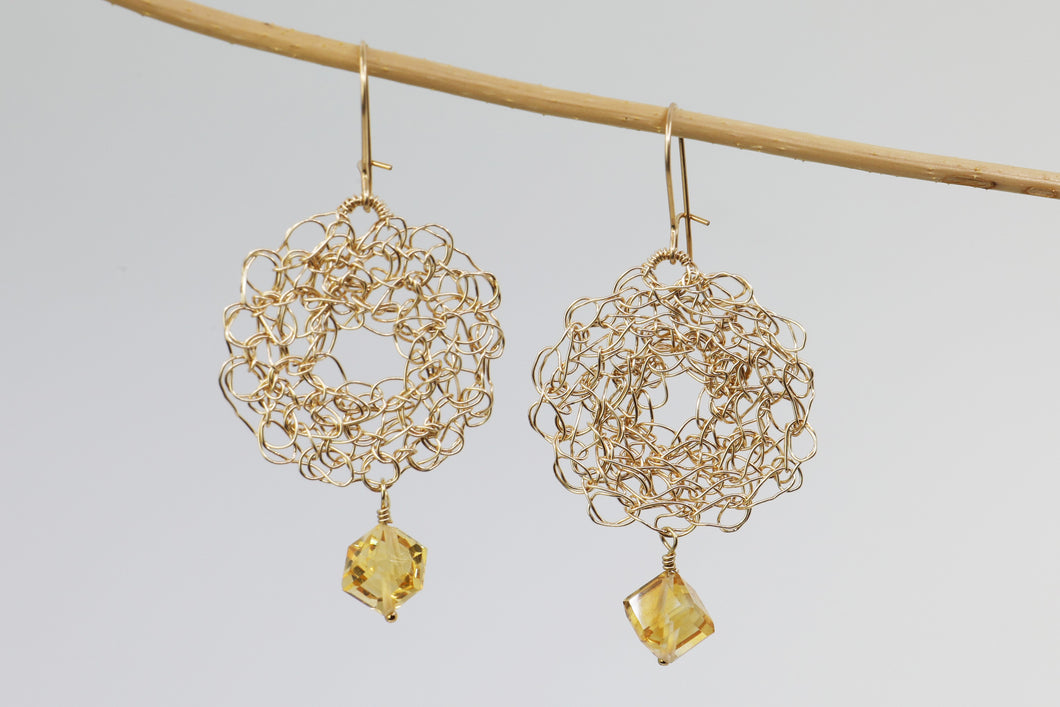 Citrine Flower Earrings