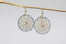 Load image into Gallery viewer, Blue Pearl Sun Earrings
