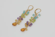 Load image into Gallery viewer, Multi Stone Chain Earrings
