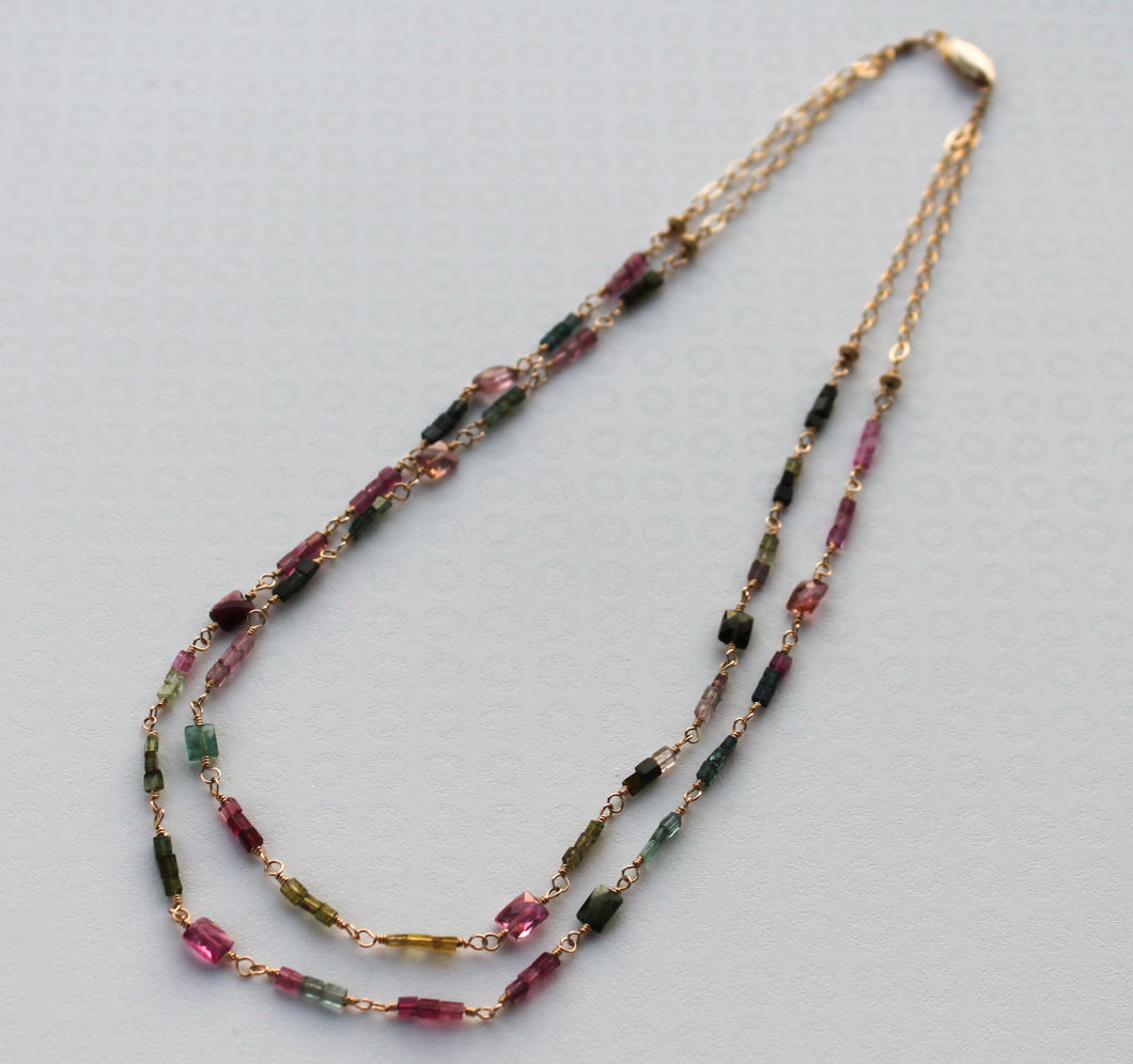 Gold Chain Tourmaline Necklace