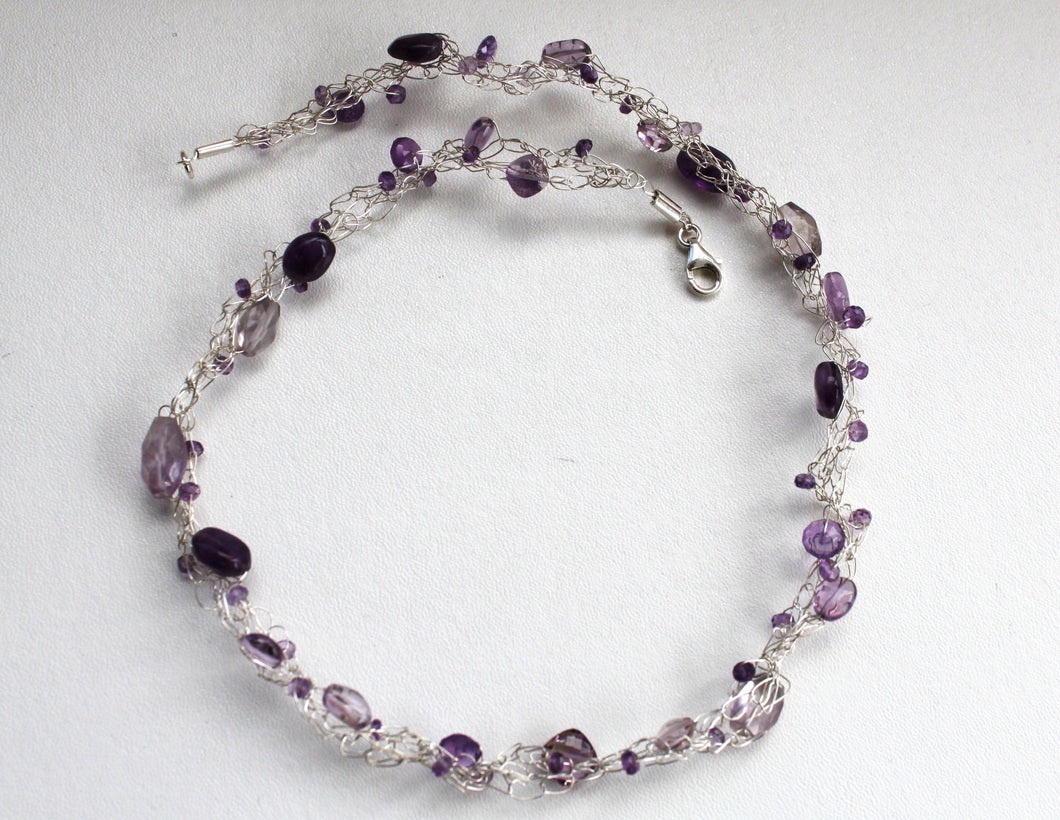 Amethyst Crochet Necklace