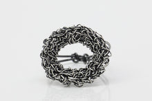 Load image into Gallery viewer, Silver Oxidized Crochet Ring
