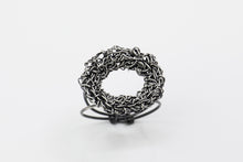 Load image into Gallery viewer, Silver Oxidized Crochet Ring
